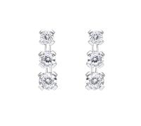 Ivy Gems 9ct White Gold 1.5ct Finest 100 Cut Swiss Cubic Zirconia Triple Drop Earrings