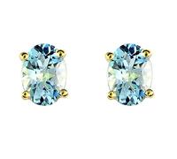 Ivy Gems 9ct Yellow Gold Blue Topaz Classic Stud Earrings