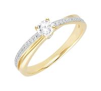 Ivy Gems 9ct Yellow Gold Finest 100 Cut Swiss Cubic Zirconia Solitaire Twist Ring (L)