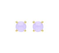 Ivy Gems 9ct Yellow Gold Lavender Jade Stud Earrings