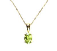 Ivy Gems 9ct Yellow Gold Peridot Pendant with 46cm Prince of Wales Chain