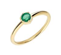 Ivy Gems 9ct Yellow Gold Round Cut Emerald Solitaire Ring (P)