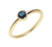 Ivy Gems 9ct Yellow Gold Round Cut Sapphire Solitaire Ring (N)