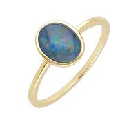 Ivy Gems 9ct Yellow Gold Triplet Opal Cabochon Solitaire Ring (N)