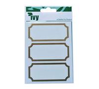 Ivy Gold Border Stickers Self Adhesive Sticky Labels 34mm x 75mm (21 Stickers) by Ivy
