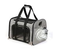 IVY&LANE Cat Carrier with Built-in Cooling Fan,Soft-Side Cat Bag Airline Approved,Pet Travel Carrier up to 16lbs,17x11x11 Collapsible Carriers for Cats and Small Dogs