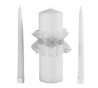 Ivy Lane Design Cecilia Wedding Collection Unity Candle Set, White