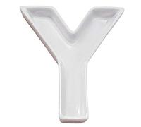 Ivy Lane Design Ceramic Love Letter Dish, Letter Y, White