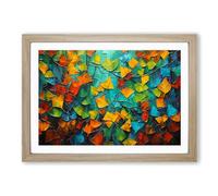 Ivy Leaf Abstract Framed Print | A2 Oak Framed Wall Art | Ready to Hang | Abstract Floral Picture | Living Room Bedroom Lounge Office