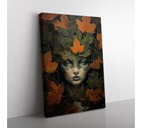 Ivy Leaf Contemporary Art Canvas Print for Living Room Bedroom Home Office Décor, Wall Art Picture Ready to Hang, 76x50 cm (30x20 Inch)