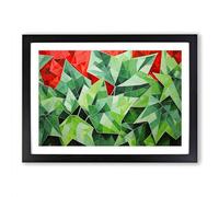 Ivy Leaf Geometric Framed Print | A2 Black Framed Wall Art | Ready to Hang | Modern Floral Picture | Living Room Bedroom Lounge Office