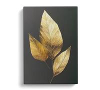Ivy Leaf Gold Vol.1 Canvas Print for Living Room Bedroom Home Office Décor, Wall Art Picture Ready to Hang, 30x20 Inch (76x50 cm)