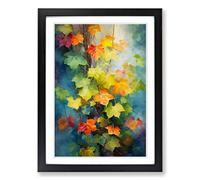 Ivy Leaf Impressionism Framed Print | A2 Black Framed Wall Art | Ready to Hang | Impressionist Floral Picture | Living Room Bedroom Lounge Office