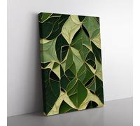 Ivy Leaf Mosaic Canvas Wall Art Print Ready to Hang, Framed Picture for Living Room Bedroom Home Office Décor, 76x50 cm (30x20 Inch)