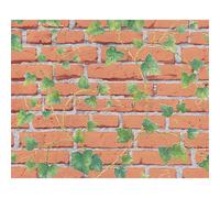 Ivy Leaf Pattern Faux Brick Effect Realistic Embossed Wallpaper A.S. Creation Red One Size