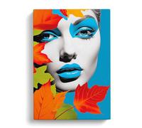 Ivy Leaf Pop Art Canvas Print for Living Room Bedroom Home Office Décor, Wall Art Picture Ready to Hang, 30x20 Inch (76x50 cm)