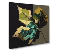 Ivy Leaf Pop Art Canvas Wall Art Print Ready to Hang, Framed Picture for Living Room Bedroom Home Office Décor, 50x50 cm (20x20 Inch)