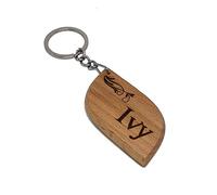Ivy Personalised Name Engraved Wooden Keyring Keychain Key Ring