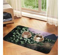 Ivy Pet Feeding Mat Dog Cat Eating Food Absorbent Leather Tablecloth for and Water Bowl Waterproof No Stains Quick Dry Non-Slip 23.62 * 15.75IN