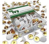 Ivy Stationery - White Coated Brassed Drawing Pins - Pack of 100-9.5mm Head