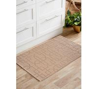 B&Q Doormat IVY - Washable Non-Slip Cubed Trellis Design - Beige 50x80 cm