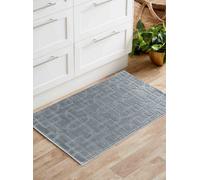 Ivy Washable Cubed Trellis Design Anti Slip Doormats Silver 40X60 Cm