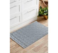 B&Q Doormat IVY – Washable Non-Slip Trellis Design 9mm, Silver 80x150 cm