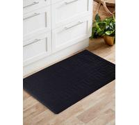 Ivy Washable Greek Key Design Anti Slip Doormats Black 50X80 Cm
