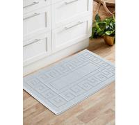 Ivy Washable Greek Key Design Anti Slip Doormats Silver 50X80 Cm