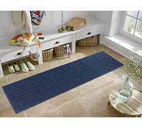 Ivy Washable Non-Slip Siam Hallway Runner Mat, Navy, 60x220cm