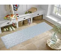 Ivy Washable Non-Slip Siam Hallway Runner Mat, Silver, 60x220cm