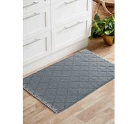 Ivy Washable Trellis Design Anti Slip Doormats Dark Grey 50X80 Cm