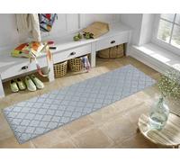 Ivy Washable Trellis Design Anti Slip Doormats Dark Grey 80X300 Cm