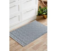 Ivy Washable Trellis Design Anti Slip Doormats Silver 50X80 Cm
