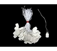Ivy White Strung Tags 21mm x 11mm Jewellery Price Tags Tie On Labels (100 Pack)
