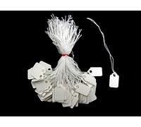 Ivy White Strung Tags 24mm x 15mm Jewellery Price Tags Tie On Labels (100 Pack)