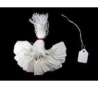 Ivy White Strung Tags 28mm x 19mm Jewellery Price Tags Tie On Labels (100 Pack)