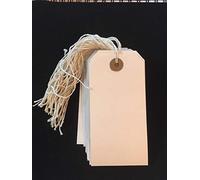 Ivy White Strung Tags 70mm x 35mm Luggage Labels Tags Tickets Tie On String Labels (100 Pack)