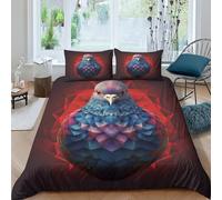 IVYARD Wild Pigeon 3D Printed Quilt Cover Set 3 Pieces Bed Duvet Set Soft Easy Care with Zipper Closure，Pillowcases for Teens And Adults Double（200x200cm）