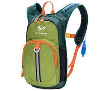 Ivygreen Kids Hydration Backpack, Hiking Backpack for Boys or Girls with 1.5L Water Bladder (Army Green - Medium)