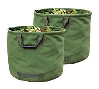 IvyH 2 x Garden Bag 125L Extra Strong with Handles, Green Leaf Collection Bag with Military Canvas (H45.7 cm, D55.8 cm)