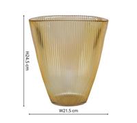 Ivyline Amber Ribbed Vase H24.5Cm W21.5Cm