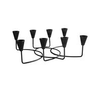 Ivyline Antique Circular 8 Pc Candle Holder - Black