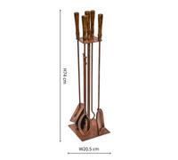 Ivyline Antique Copper Fireside Companion Set H74Cm W20.5Cm