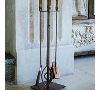 Ivyline Antique Copper Fireside Companion Set H74cm W20.5cm | Premium quality | Matching Log Storage Available Ivyline Copper