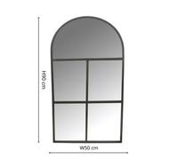 Ivyline Archway Outdoor Mirror Natural Black H90Cm W50Cm