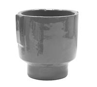 Ivyline Aries Glazed Handle Planter in Charcoal - Premium Quality, Waterproof & Lightweight - Stylish Indoor Stoneware Houseplant Pot - H15cm x D14cm