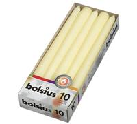 BOLSIUS Ivory Taper Candles - 10 Pack Unscented 10 Inch Dinner Candle Set - 8 Hours Burn Time - Premium European Quality - Smokeless and Dripless Household, Wedding, Party, and Home Décor Candlesticks