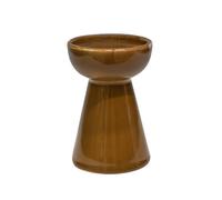 Ivyline Bowen Pillar Candle Holder in Fawn with Stable Base - Modern Elegant Home Decoration - H14 x D9 cm