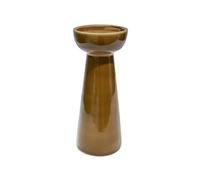 Ivyline Bowen Pillar Candle Holder in Fawn with Stable Base - Modern Elegant Home Decoration - H22 x D9 cm